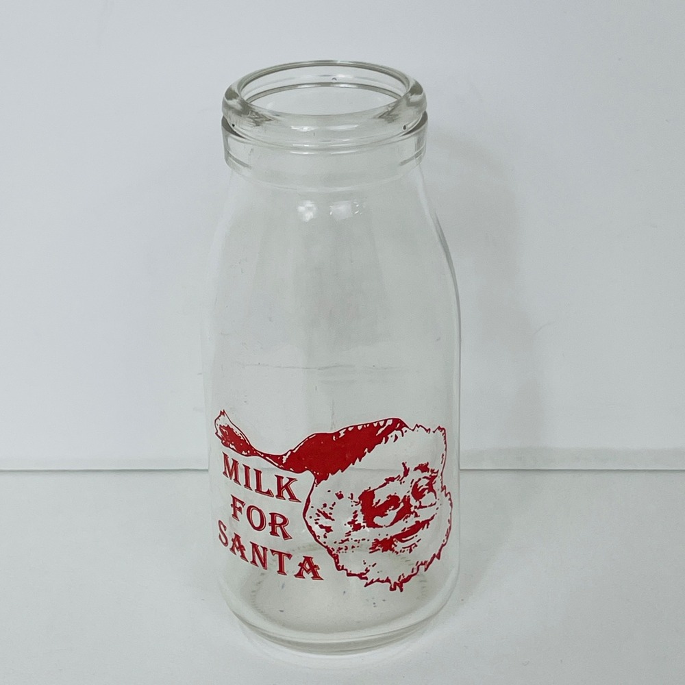 Unbranded Milk Bottle Unisex OS Milk For Santa Red Clear Christmas Excellent